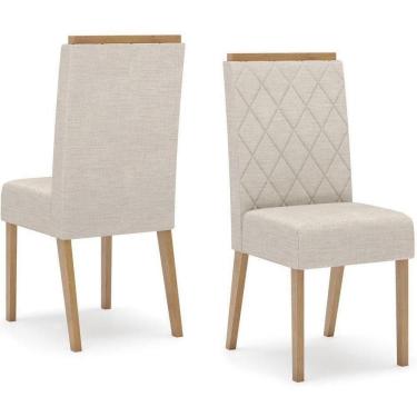 Imagem de Kit 2 Cadeiras Sala De Jantar Nina Suede Linho Henn