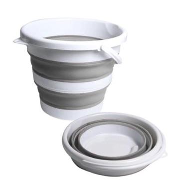 Imagem de Balde Retrátil 10 Litros Dobrável Silicone BMAX Com Alça Ergonômica Le
