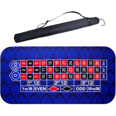 Imagem de Tapete De Cassino De Roleta Profissional De Mesa Para Texas Holdem Blackjack Conveniente Economia De Espaço Roll-up Casino Gambling Tapete De Mesa, Blue, 120x60cm