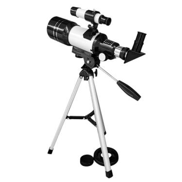 Imagem de BaotyJie Telescópio astronômico para crianças, localizador óptico, presente, tripé de liga de alumínio, ampliação profissional de 300 mm de distância focal