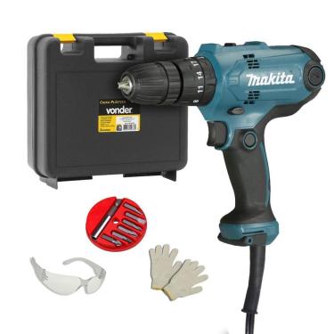 Imagem de Furadeira Parafusadeira Impacto 3/8 320W + Acessórios 110V