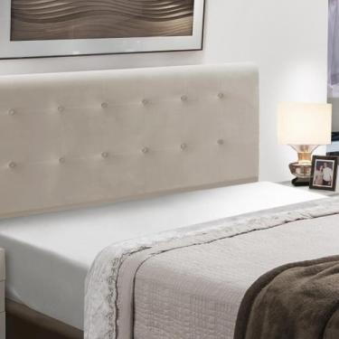 Imagem de Cabeceira Cama Box Estofada Madeira Queen Size Paris - D'Julia, Bege
