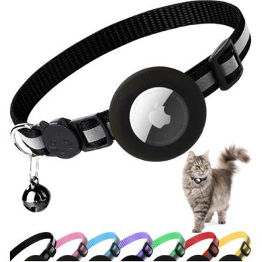 Imagem de Coleira de gato Dgerp Airtag Breakaway Reflective com etiqueta Apple A