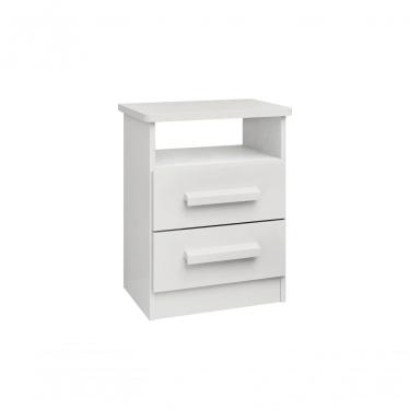 Imagem de Mesa De Cabeceira Firenze 2 Gavetas Com Nicho - D Doro Branco
