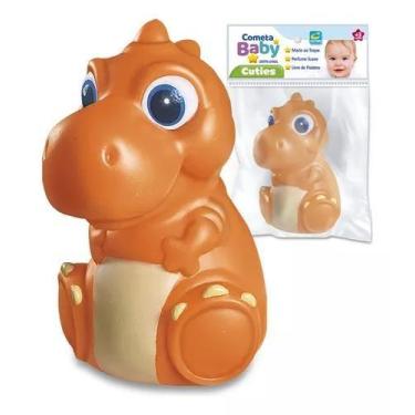 Imagem de Mordedor Infantil Brinquedo Bebê Dinossauro Macio 12cm - Cometa Brinqu
