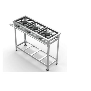 Imagem de Fogão Industrial 3 Bocas 30x30 AP P5 em Aço Inox Leona