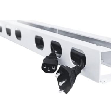 Imagem de Organizador de cabos e fios guia de cabos baixo mesa canaleta para cabos para cabos com adesivo(Branco,2 metros)