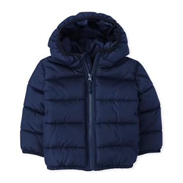 Imagem de The Children's Place Jaqueta Puffer de Peso Médio para Bebês e Bebês para Meninos, Resistente a Vento, Impermeável, Criança Grande, Bebê, Bebê, Azul marino, 12-18 Months