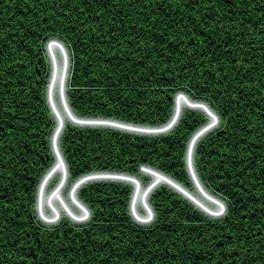 Imagem de Painel Neon Led Cat Gato Decoração Pet Shop Amante de Animal - pet lov