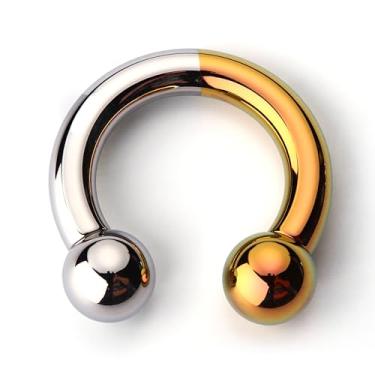 Imagem de BodyBonita Anéis de septo anodizados, anel de nariz de titânio G23, ferradura, anel PA grande 6G 8G 12G, calibres esticados de barra circular roscada internamente para orelhas, joias de piercing