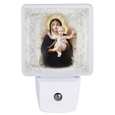 Imagem de Dexsa Luz noturna Madonna of The Lilies - plugue de LED liga/desliga automático - automático, seguro, ilumina | Adiciona o toque perfeito a qualquer cômodo | Luz noturna inspiradora