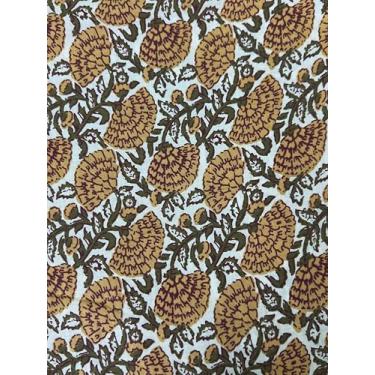 Imagem de Tecido estampado bloco à mão da Yard PRECUT 100% algodão 100% algodão tecido indiano leve para fazer tops de vestidos de verão Tecido indiano para artesanato Home Decore. (Design 114, 1 metro
