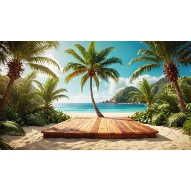 Imagem de Quadro Decorativo com Estampa Tropical Product Placement Podiumstagesummer 40 x 40 Papel 1 unidade
