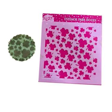 Imagem de SG27 Estêncil trevo para confeitaria e artesanato. - confeitaria dos m