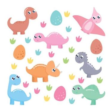 Imagem de Adesivo de Parede Infantil Dinossauros Quarto Menino Menina - 124ir - 