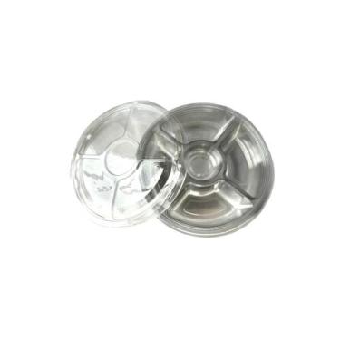 Imagem de Petisqueira Descartável bandeja 5 divisórias c/ tampa- 100un - Mor