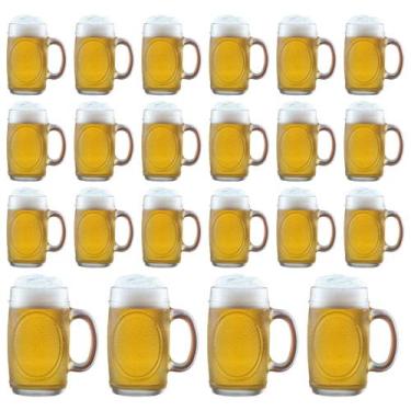 Imagem de Kit 22 Caneca Chopp De Vidro 350ml Bar Restaurante Cerveja Design Eleg