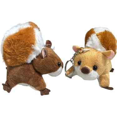 Imagem de Mini Chaveiro Esquilo De Pelúcia 8cm Presente Fofo