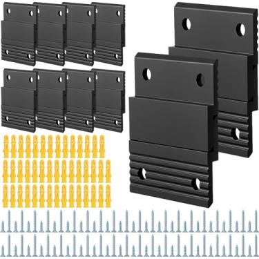 Imagem de 10 pares de ganchos franceses, clipes Z de alumínio interligados de 5 cm resistentes, suporte de parede para pendurar espelhos quadros brancos, painéis, prateleiras, cabeceiras, molduras artísticas