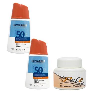 Imagem de Kit Nova Pele original Creme Clareador de manchas no rosto e 2 Proteto