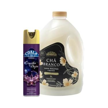 Imagem de Kit Coala Limpeza e Perfume | Lava-Roupas 3L Chá Branco + Odorizante em spray Orquídea Negra