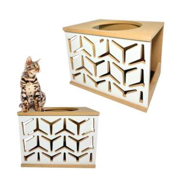 Imagem de Nicho Para Gatos Resistente Montado Com Carpete Antiderrapante Casinha