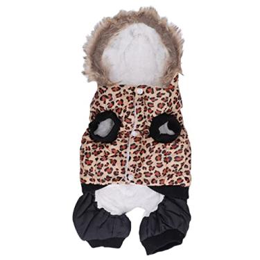 Imagem de Pssopp Pet Clothes, Dog Leopard Print Winter Clothes Comfortable Thickened Classic Keep for Small Dogs M