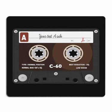 Imagem de Mugod Mouse pad de cassete de áudio retrô, toca-discos de música, fita plástica dos anos 80, base de borracha antiderrapante, para computador, laptop, PC, jogos, escritório e casa, 24 x 19 cm