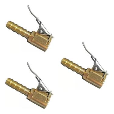 Imagem de 2X Bico Presilha Para Encher Pneus Calibrador Eletrônico 3 P