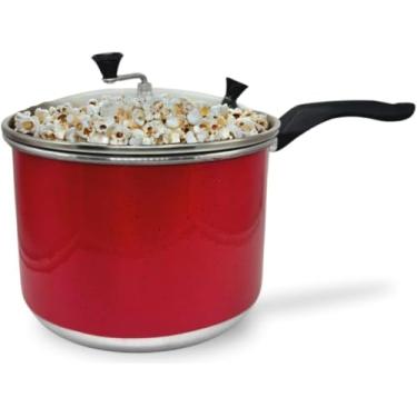 Imagem de Panela Pipoqueira Nº 20 Alumínio Vermelho com Tampa de Vidro 4 Litros – Praticidade e Qualidade!