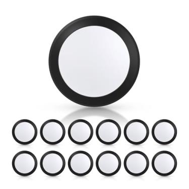 Imagem de ECOELER Luzes de disco LED pretas de 5/6 polegadas, luz descendente de disco de montagem embutida regulável, 16,5 W, 1100 lm, 4000 K, branco frio, iluminação embutida de baixo perfil para quarto