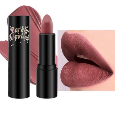 Imagem de GUANTIAN Conjunto de 2 peças de batom nude fosco, batom de veludo claro a escuro para mulheres, de longa duração, à prova d'água, 24 horas, batom labial, mancha labial, 24 horas originales (vermelho