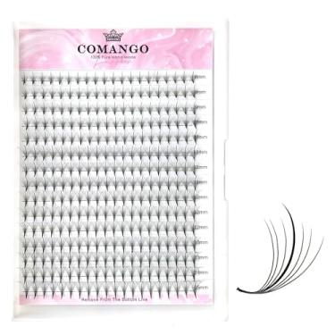 Imagem de CoMango Wispy Pré-fabricados Extensões de cílios 5D 7D 9D Spikes Lash Fans C/D Curly Pointy Stem Volume Extensões de cílios 0,07 mm Base fina Handmade Lash Extensions (preto, 300fans-7D-D-Mix8-15mm)