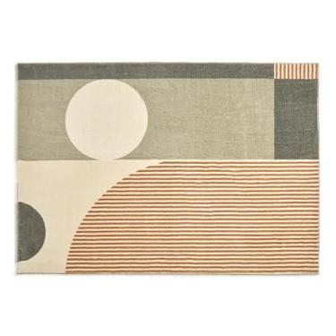 Imagem de Tapete minimalista lavável e felpudo para sala de estar, tapete macio e fofo para decoração de quarto, tapete geométrico (80 x 120 cm (31 x 46 pol.) / jds-250723002254)