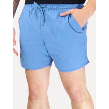 Imagem de Short Foxton Masculino Linho Pier Casual Azul, XXXL/GGGG