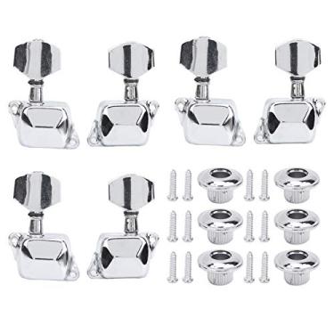 Imagem de QANYEGN Tuning semi -fechado Tuning String Pin, cabeças de metralhadoras Tuning Keys, teclas de ajuste de cordas de guitarra para guitarra acústica ou elétrica (Prata)
