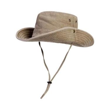 Imagem de Chapéu De Pescador Masculino Com Aba Larga Lavado Para Uso Casual Ao A