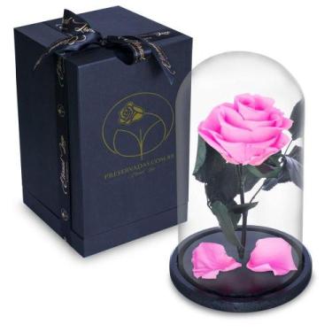 Imagem de Rosa Encantada Rosa Eterna na Cúpula de Vidro + Caixa Luxo - Noiva Nov
