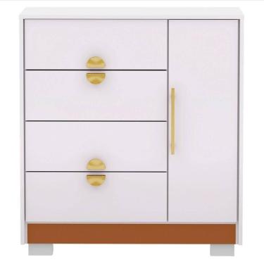 Imagem de Comoda Sapateira 4 Gavetas 1p 93 Cm 20033 Branco Camarim Vlr Branco Camarim