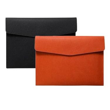 Imagem de Pasta Envelope Couro Folha A4 Documentos com Botão Executiva Tablet Malote(Bege)