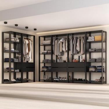 Imagem de Closet Aberto Modulado Arara Organizadora com Cabideiro 405cm Allegra 