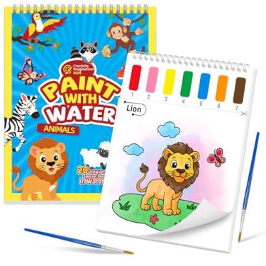 Imagem de Paint with Water Coloring Books for Kids,Animal Theme Mess Free Watercolor Painting Papers Sets for Toddlers,Water Color Paint Kit,Art Craft Birthday Gift for Ages 1-3, 4-8