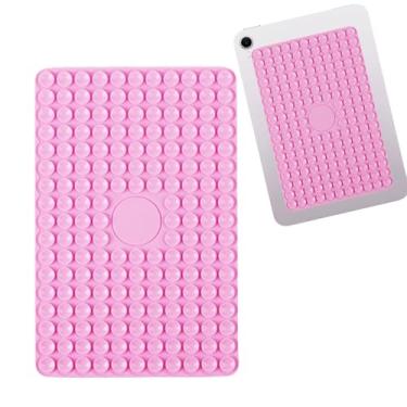 Imagem de Rookii Suporte de silicone para tablet com ventosa, suporte de telefone para duche, espelho de brinquedo fidget mãos livres, vídeos e selfies Tiktok. Para todos os tamanhos de iPad de 13,7 cm x 21,1