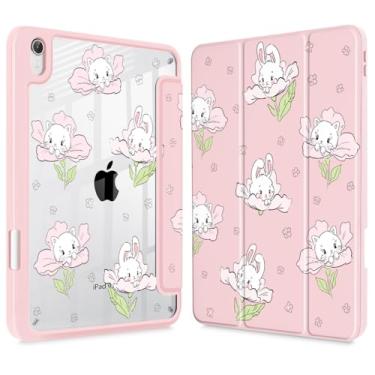 Imagem de Lepeoac Capa fina para iPad mini 7 (A17 Pro, 7ª geração) 2024/iPad mini 6 (6ª geração) 8,3 polegadas, [suporte de lápis embutido] capa traseira transparente + despertar/hibernar automaticamente, gato