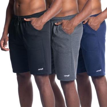 Imagem de Kit 3 Bermuda Short De Moletom Masculina Com Bolso Treino - Ripoll, Pr