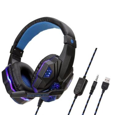Imagem de Fone de ouvido para jogos LED profissional para PC e PS4 com microfone