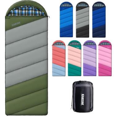 Imagem de Sacos de dormir para adultos, adolescentes, clima frio e quente, 3 estações, saco de dormir de flanela de algodão, leve, equipamento essencial para acampamento, caminhadas, atividades ao ar livre