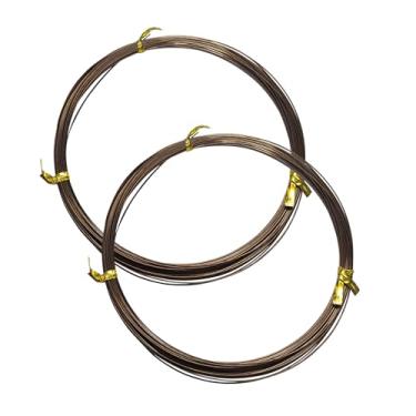 Imagem de Eupheng Fio líder de aço inoxidável de proteção contra mordidas, fio líder de pesca com acabamento brilhante ou marrom para peixes com dentes 13,6 kg 20,4 kg 27,2 kg 36,3 kg 45,4 kg 54,4 kg 68 kg