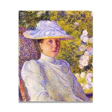 Imagem de White Top HatThéo van Rysselberghe: Impressão em tela neoimpressionista belga chave 50 x 60 cm sem moldura