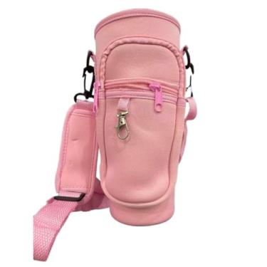 Imagem de Bolsa Para Copo Térmico OU Garrafas 1200ml//1000ml Capa para Copo/Garrafa Com Alça Ajustável Garrafa Térmica(C/Ziper Rosa Claro)